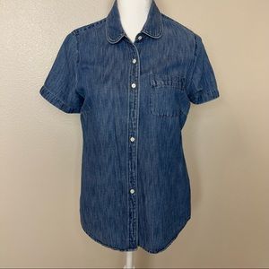 J Crew Short sleeve button up Demin shirt -Size 4